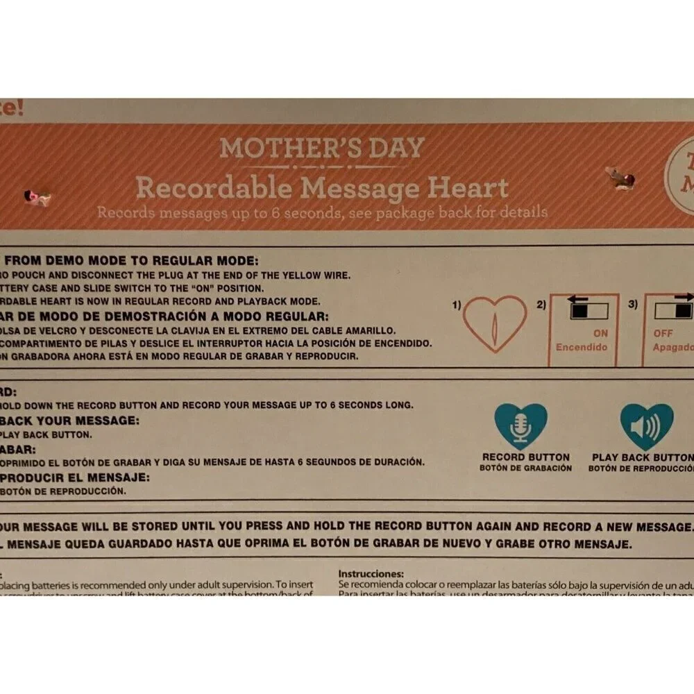 Way To Celebrate Mothers #1 Mom Recordable Message Plush Heart - Picture 11 of 14
